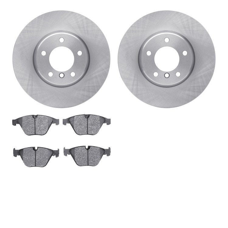 6602-31223 Brake Rotors w/5000 Euro Ceramic Brake Pads, 2008-2010 BMW, Position: Front