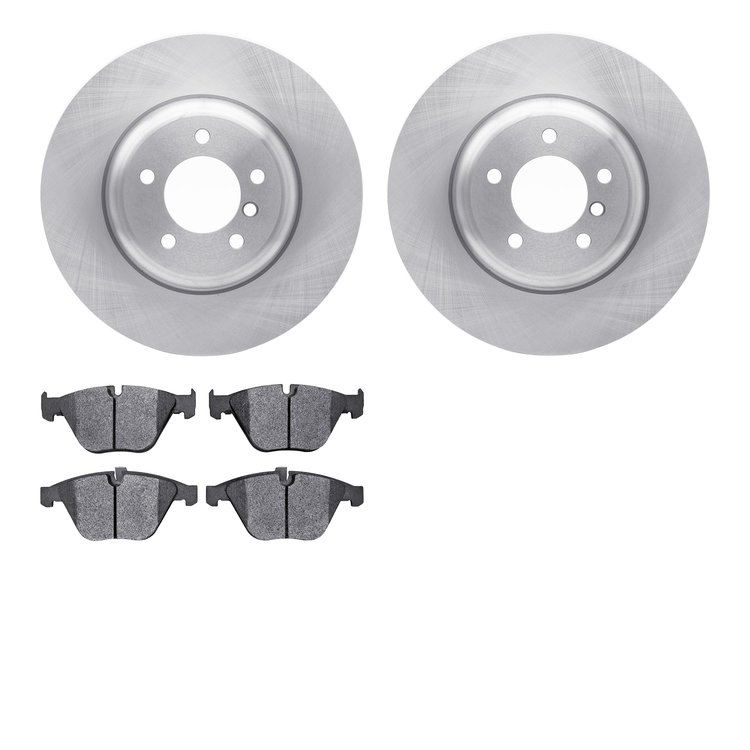 6602-31227 Brake Rotors w/5000 Euro Ceramic Brake Pads, 2004-2010 BMW, Position: Front