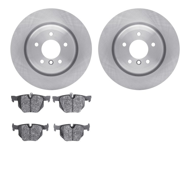6602-31259 Brake Rotors w/5000 Euro Ceramic Brake Pads, 2006-2015 BMW, Position: Rear