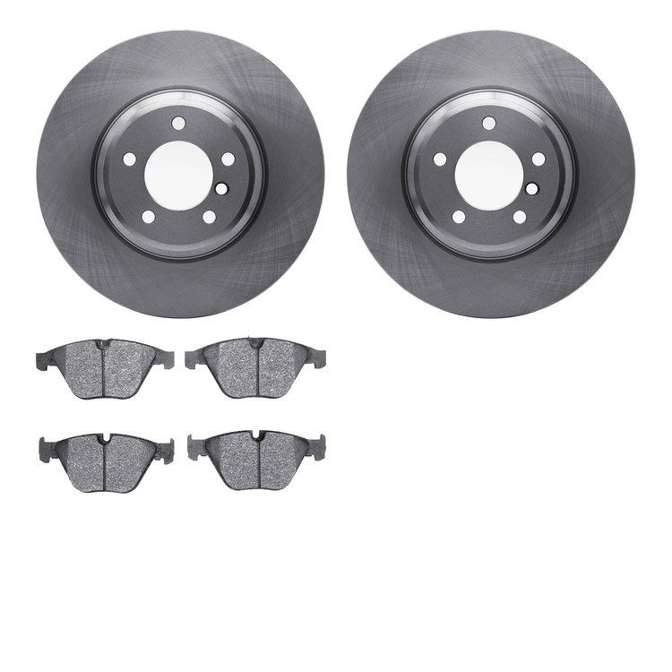 6602-31281 Brake Rotors w/5000 Euro Ceramic Brake Pads, 2007-2015 BMW, Position: Front