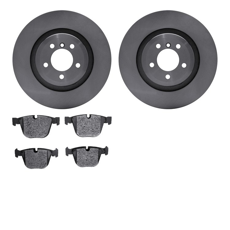 6602-31285 Brake Rotors w/5000 Euro Ceramic Brake Pads, 2007-2008 BMW, Position: Rear