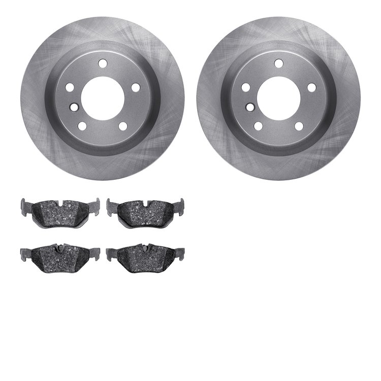 6602-31294 Brake Rotors w/5000 Euro Ceramic Brake Pads, 2008-2013 BMW, Position: Rear