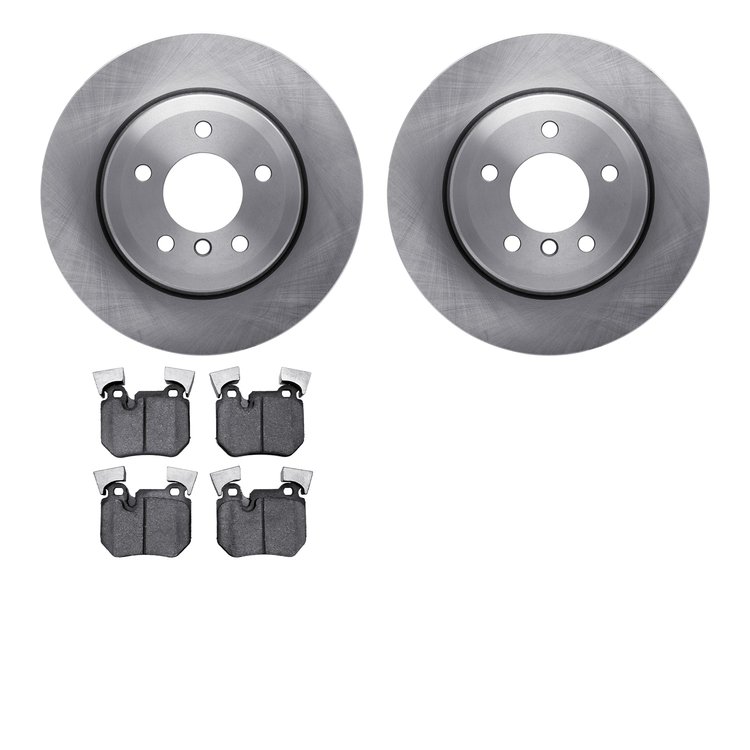 6602-31306 Brake Rotors w/5000 Euro Ceramic Brake Pads, 2008-2013 BMW, Position: Rear