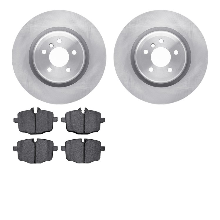 6602-31318 Brake Rotors w/5000 Euro Ceramic Brake Pads, 2016-2019 BMW, Position: Rear
