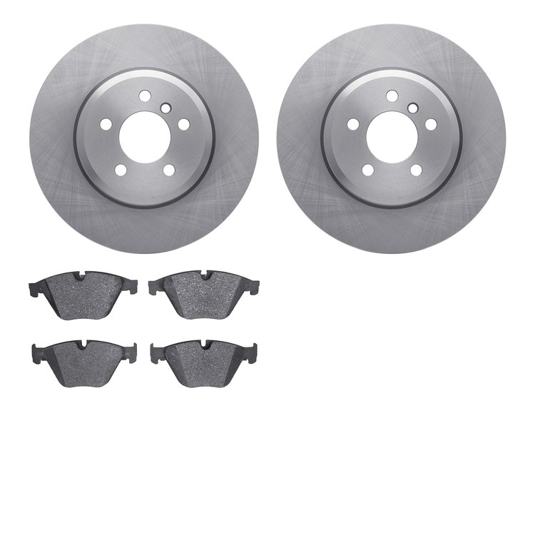 6602-31330 Brake Rotors w/5000 Euro Ceramic Brake Pads, 2011-2019 BMW, Position: Front