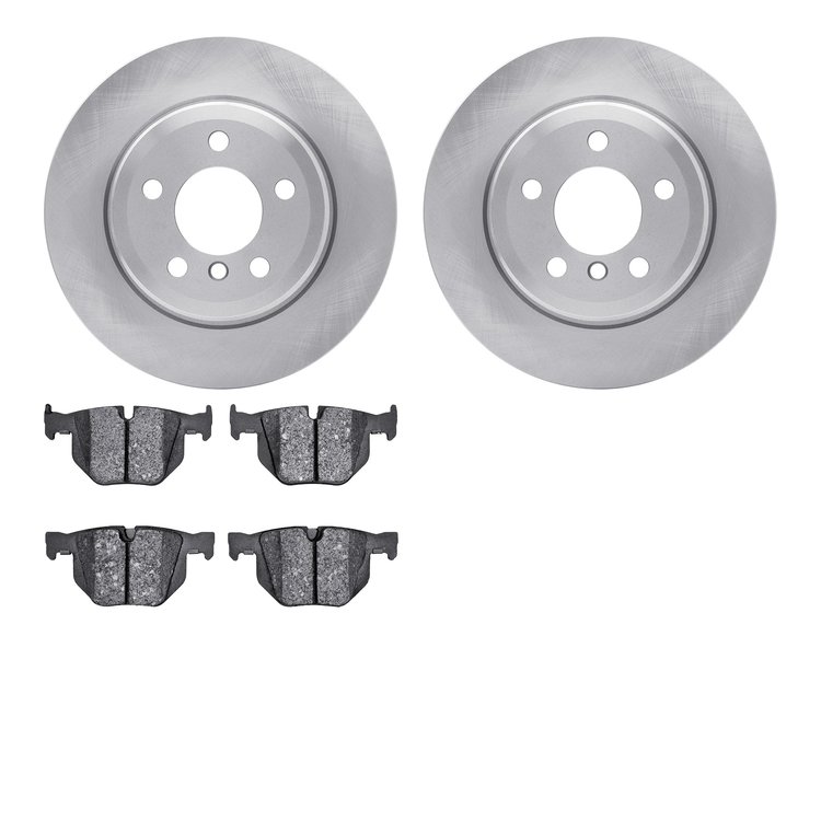 6602-31445 Brake Rotors w/5000 Euro Ceramic Brake Pads, 2007-2019 BMW, Position: Rear