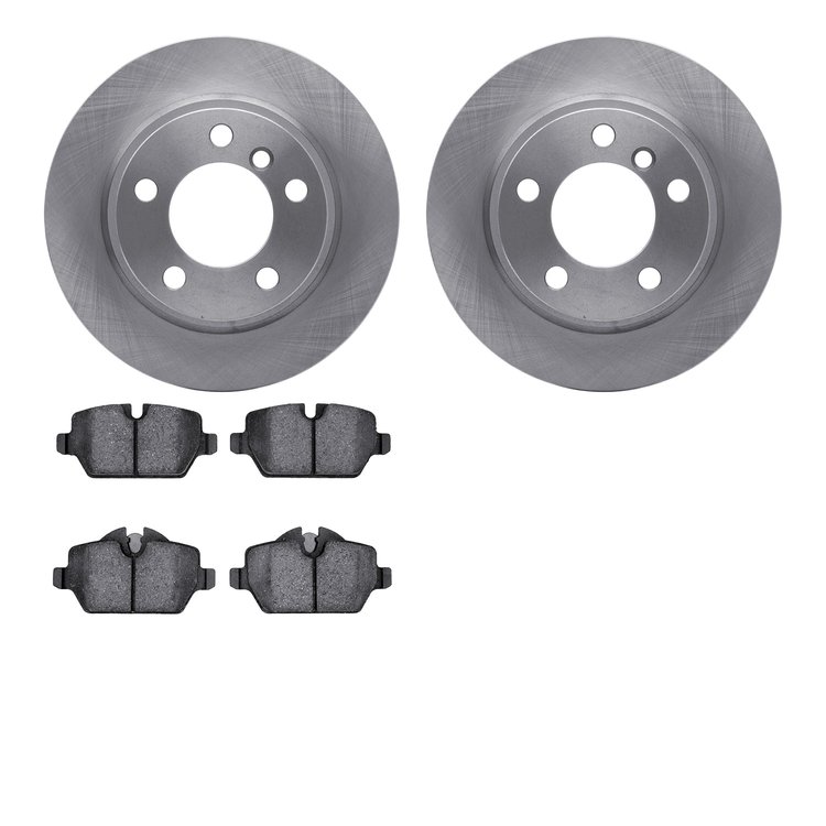 6602-32041 Brake Rotors w/5000 Euro Ceramic Brake Pads, 2011-2016 Mini, Position: Rear
