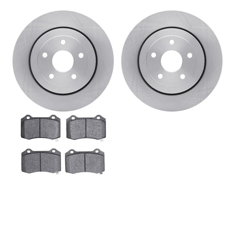 6602-42007 Brake Rotors w/5000 Euro Ceramic Brake Pads, 2006-2010 Mopar, Position: Rear