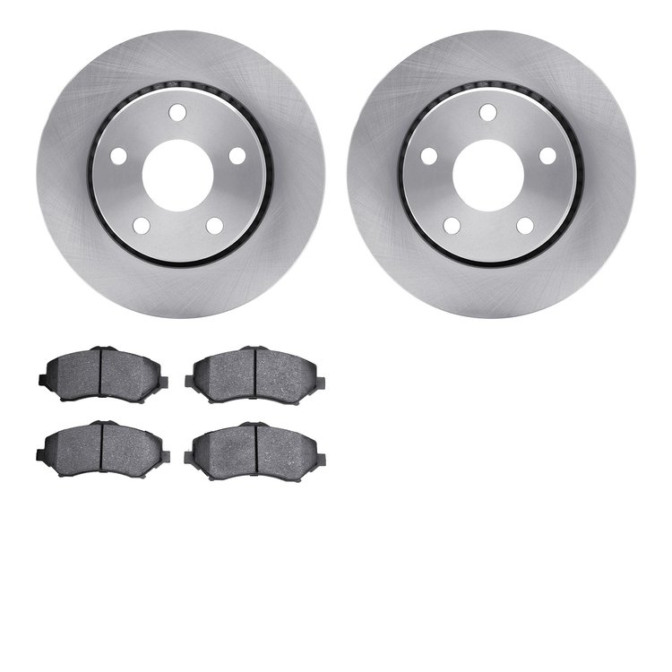 6602-42042 Brake Rotors w/5000 Euro Ceramic Brake Pads, 2007-2018 Mopar, Position: Front