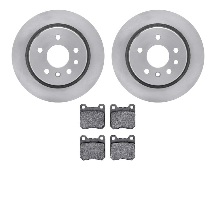 6602-46007 Brake Rotors w/5000 Euro Ceramic Brake Pads, 2001-2001 GM, Position: Rear