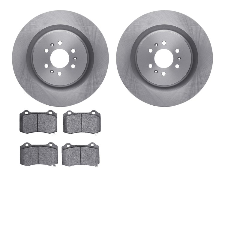 6602-46018 Brake Rotors w/5000 Euro Ceramic Brake Pads, 2004-2011 GM, Position: Rear