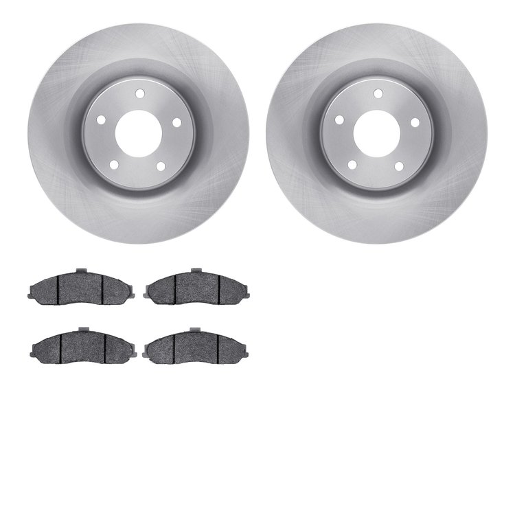6602-46029 Brake Rotors w/5000 Euro Ceramic Brake Pads, 2005-2013 GM, Position: Front