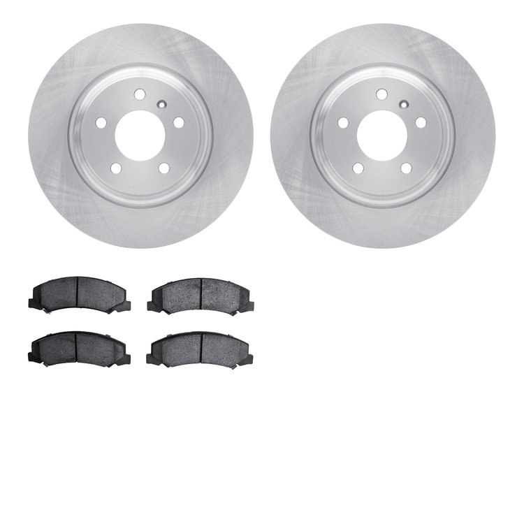 6602-46037 Brake Rotors w/5000 Euro Ceramic Brake Pads, 2006-2016 GM, Position: Front