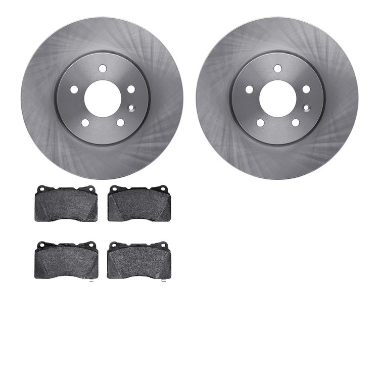 6602-46063 Brake Rotors w/5000 Euro Ceramic Brake Pads, 2013-2019 GM, Position: Front