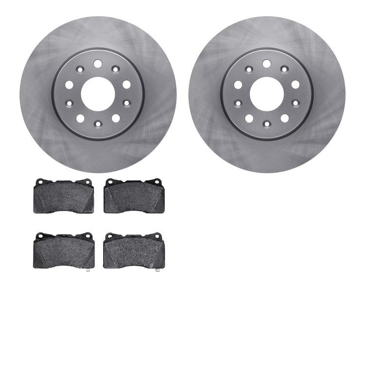 6602-46078 Brake Rotors w/5000 Euro Ceramic Brake Pads, 2014-2020 GM, Position: Front
