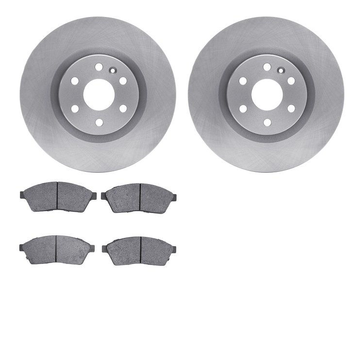 6602-46099 Brake Rotors w/5000 Euro Ceramic Brake Pads, 2010-2016 GM, Position: Front
