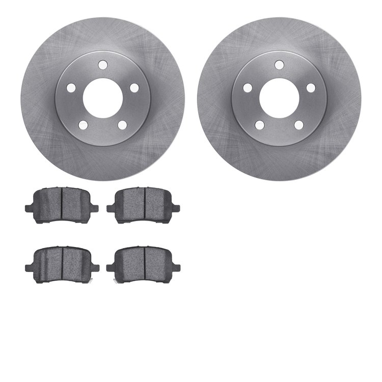 6602-47019 Brake Rotors w/5000 Euro Ceramic Brake Pads, 2006-2011 GM, Position: Front