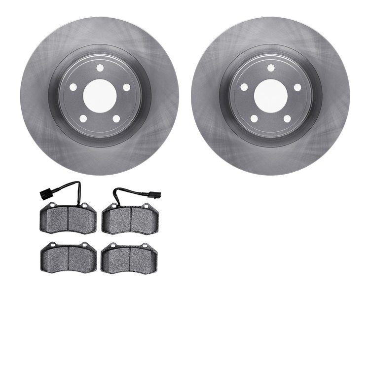 6602-47027 Brake Rotors w/5000 Euro Ceramic Brake Pads, 2007-2010 GM, Position: Front