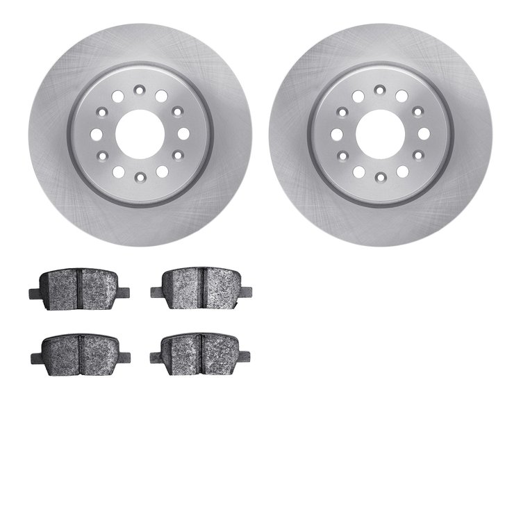 6602-48003 Brake Rotors w/5000 Euro Ceramic Brake Pads, 2017-2020 GM, Position: Rear