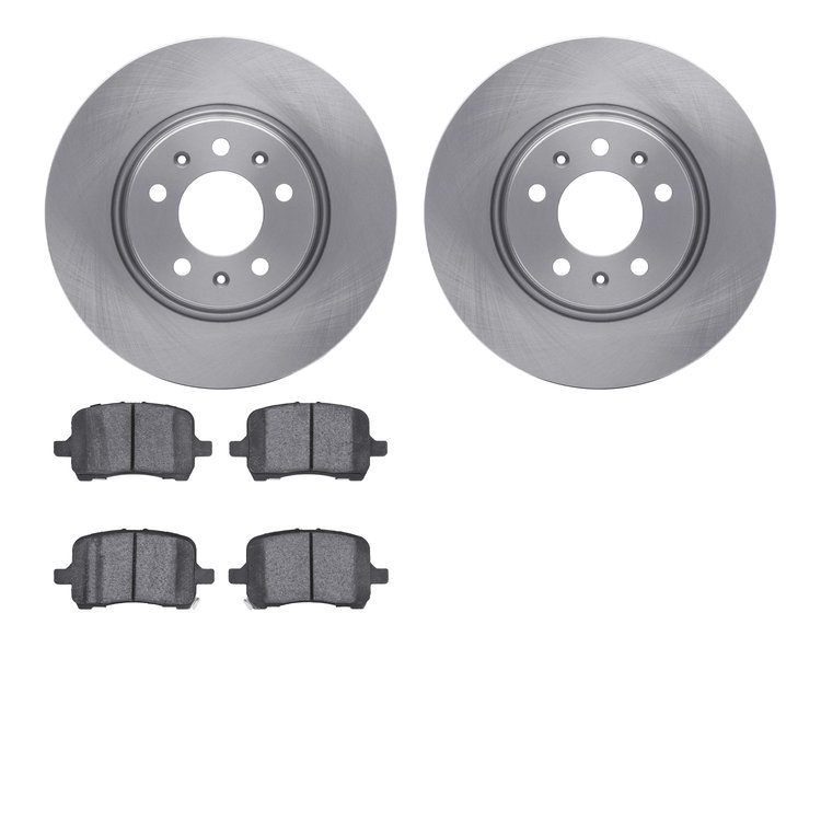 6602-53007 Brake Rotors w/5000 Euro Ceramic Brake Pads, 2006-2010 GM, Position: Front