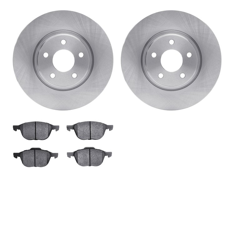 6602-54087 Brake Rotors w/5000 Euro Ceramic Brake Pads, 2004-2019 Multiple Makes/Models, Position: Front