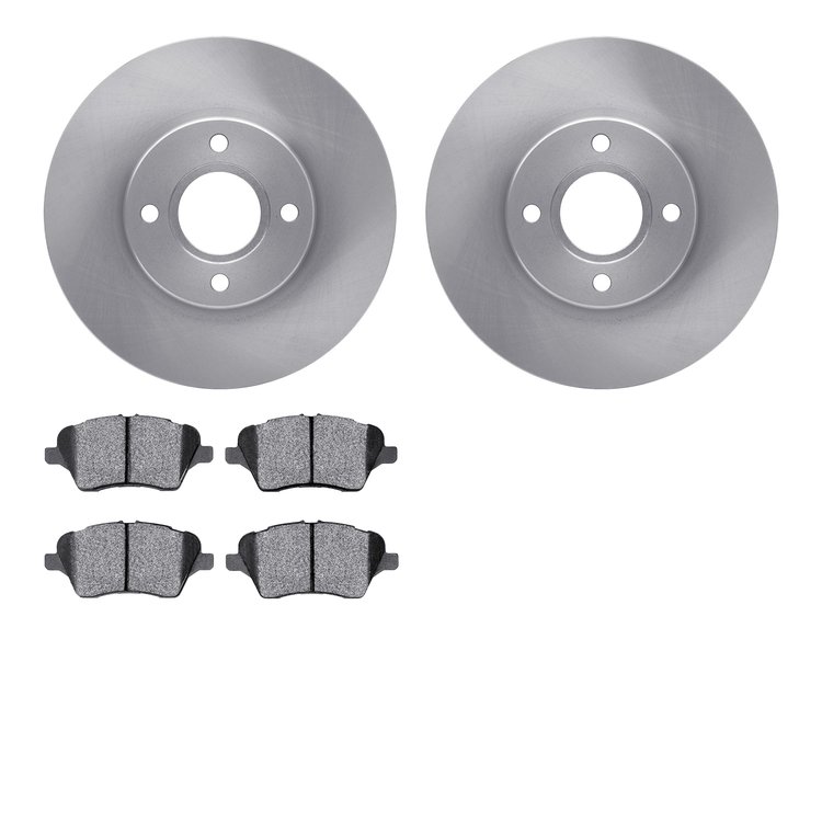 6602-54095 Brake Rotors w/5000 Euro Ceramic Brake Pads, 2014-2019 Ford/Lincoln/Mercury/Mazda, Position: Front