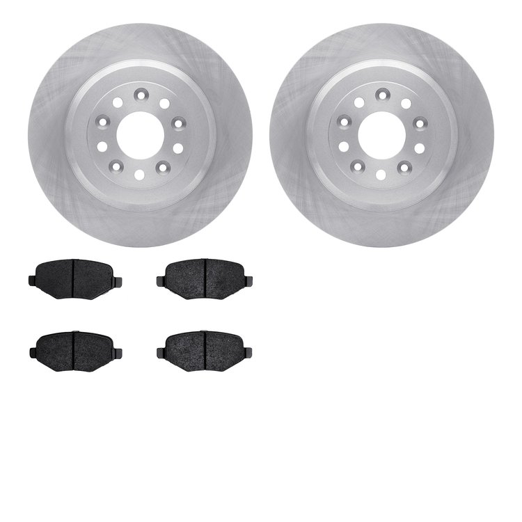 6602-54099 Brake Rotors w/5000 Euro Ceramic Brake Pads, 2005-2009 Ford/Lincoln/Mercury/Mazda, Position: Rear