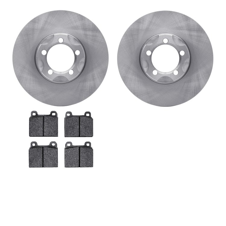 6602-63007 Brake Rotors w/5000 Euro Ceramic Brake Pads, 1963-1967 Mercedes-Benz, Position: Front