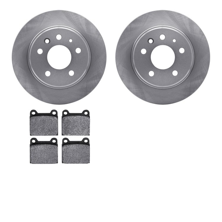 6602-63015 Brake Rotors w/5000 Euro Ceramic Brake Pads, 1961-1991 Mercedes-Benz, Position: Rear