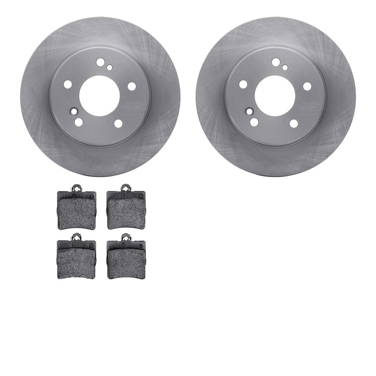 6602-63063 Brake Rotors w/5000 Euro Ceramic Brake Pads, 1996-2015 Multiple Makes/Models, Position: Rear