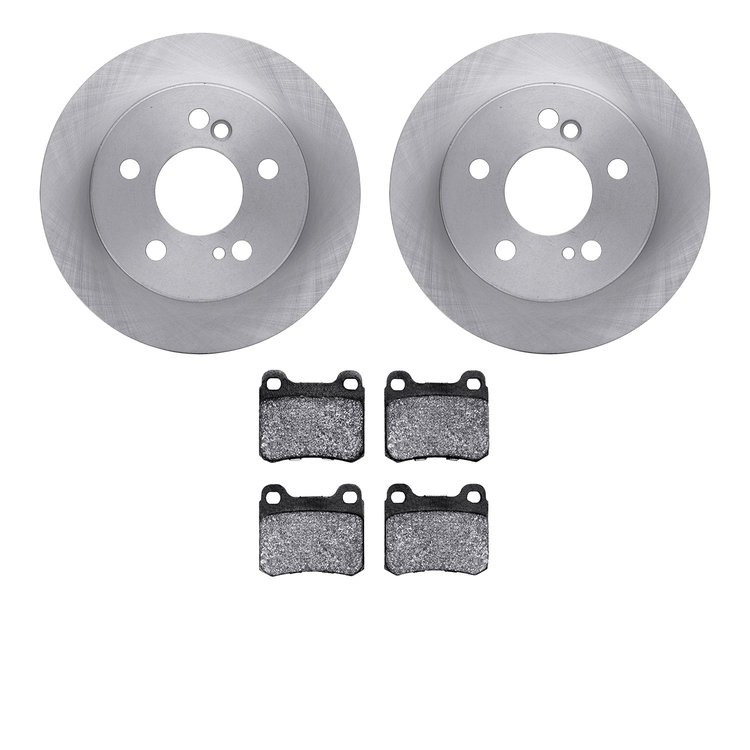 6602-63074 Brake Rotors w/5000 Euro Ceramic Brake Pads, 1984-1995 Mercedes-Benz, Position: Rear
