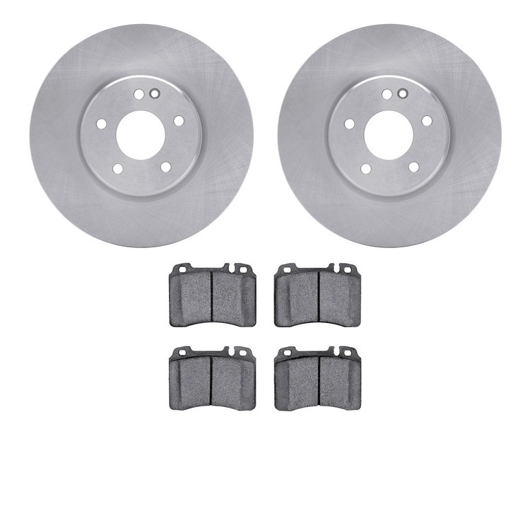 6602-63192 Brake Rotors w/5000 Euro Ceramic Brake Pads, 1996-1997 Mercedes-Benz, Position: Front