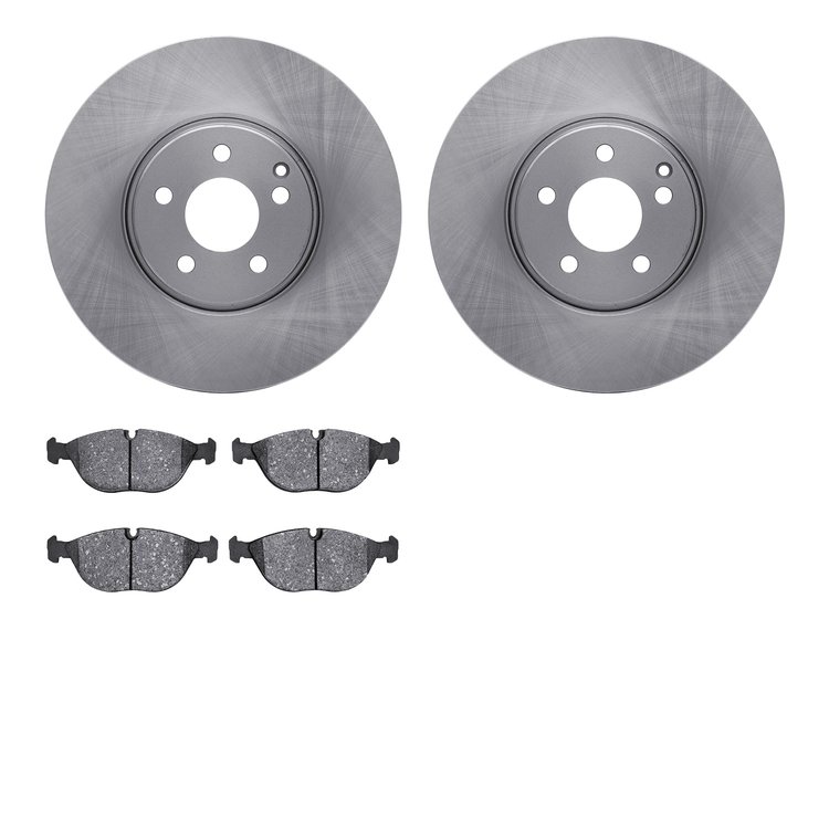 6602-63237 Brake Rotors w/5000 Euro Ceramic Brake Pads, 2002-2006 Mercedes-Benz, Position: Front