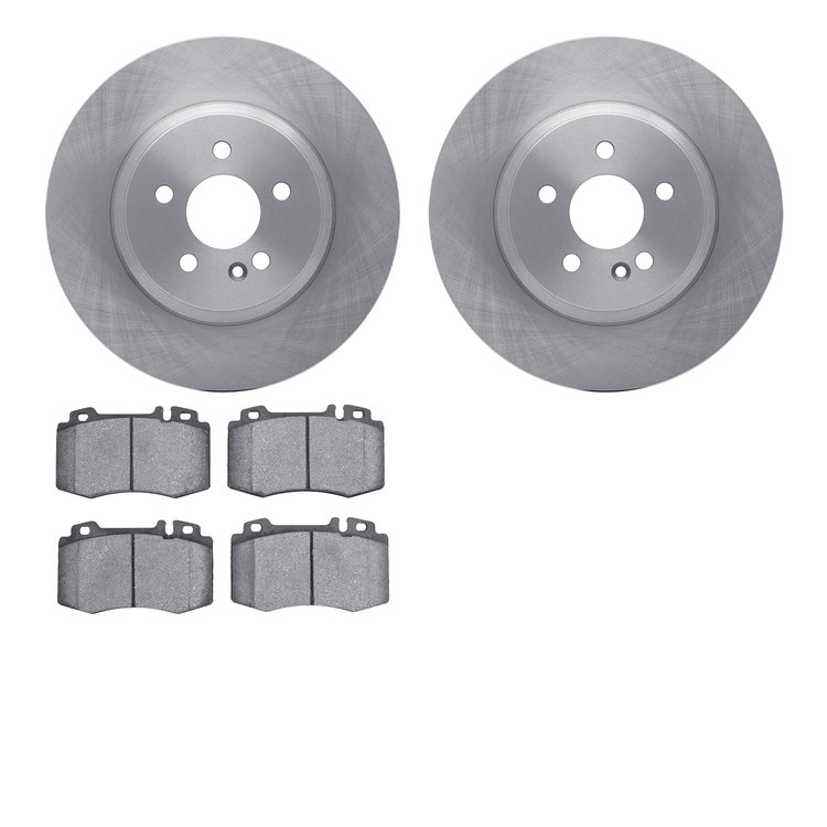6602-63343 Brake Rotors w/5000 Euro Ceramic Brake Pads, 2000-2005 Mercedes-Benz, Position: Rear
