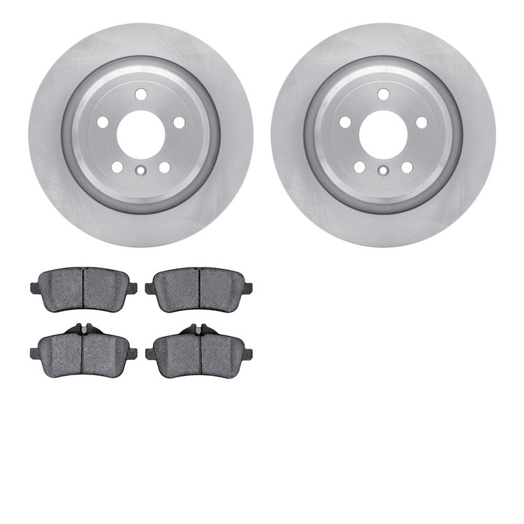 6602-63380 Brake Rotors w/5000 Euro Ceramic Brake Pads, 2012-2018 Mercedes-Benz, Position: Rear