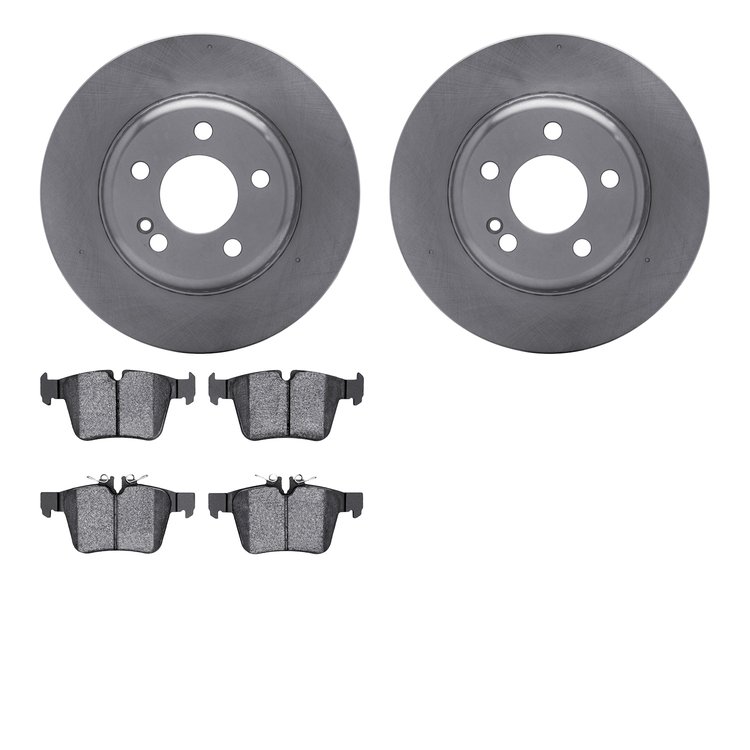 6602-63424 Brake Rotors w/5000 Euro Ceramic Brake Pads, 2015-2021 Mercedes-Benz, Position: Rear