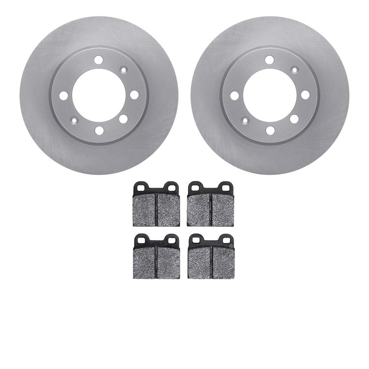 6602-65006 Brake Rotors w/5000 Euro Ceramic Brake Pads, 1969-1987 GM, Position: Rear