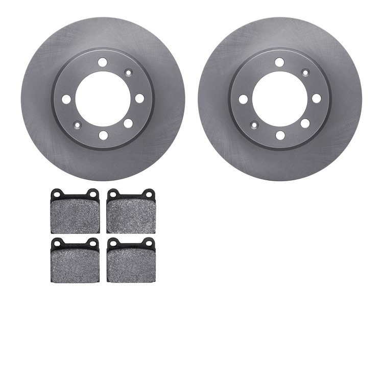 6602-65007 Brake Rotors w/5000 Euro Ceramic Brake Pads, 1969-1973 GM, Position: Front