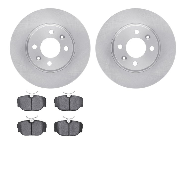 6602-65019 Brake Rotors w/5000 Euro Ceramic Brake Pads, 1987-1993 GM, Position: Front
