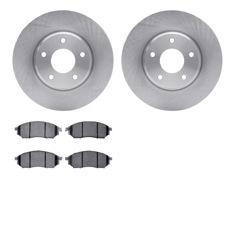 6602-67035 Brake Rotors w/5000 Euro Ceramic Brake Pads, 2002-2006 Infiniti/Nissan, Position: Front