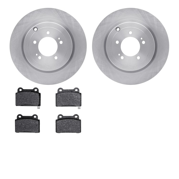 6602-72011 Brake Rotors w/5000 Euro Ceramic Brake Pads, 2008-2015 Mitsubishi, Position: Rear