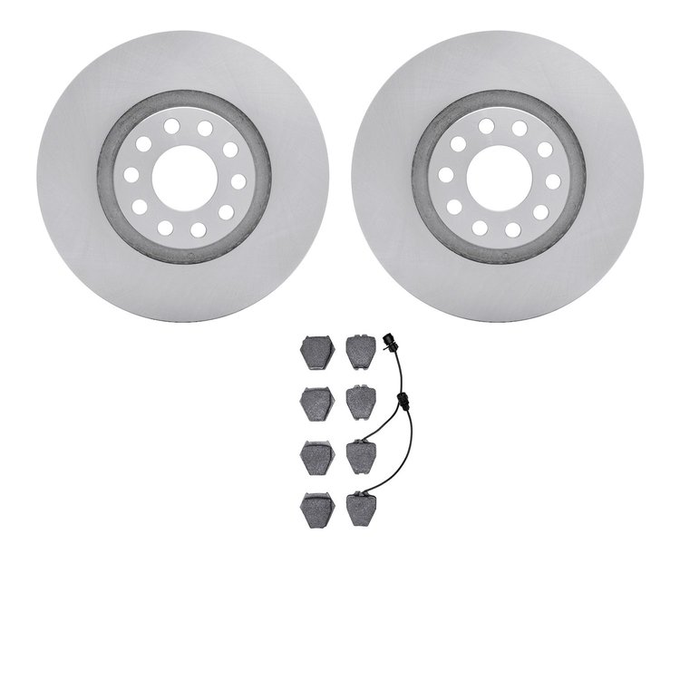 6602-73075 Brake Rotors w/5000 Euro Ceramic Brake Pads, 2000-2003 Audi/Volkswagen, Position: Front