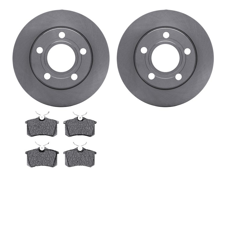 6602-73083 Brake Rotors w/5000 Euro Ceramic Brake Pads, 1999-2002 Audi/Volkswagen, Position: Rear