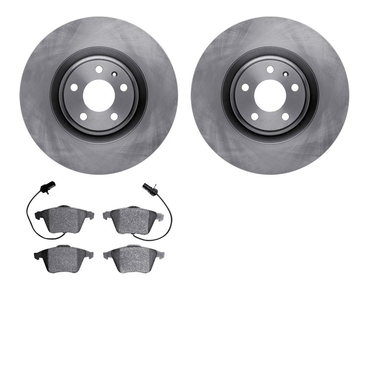 6602-73104 Brake Rotors w/5000 Euro Ceramic Brake Pads, 2004-2009 Audi/Volkswagen, Position: Front
