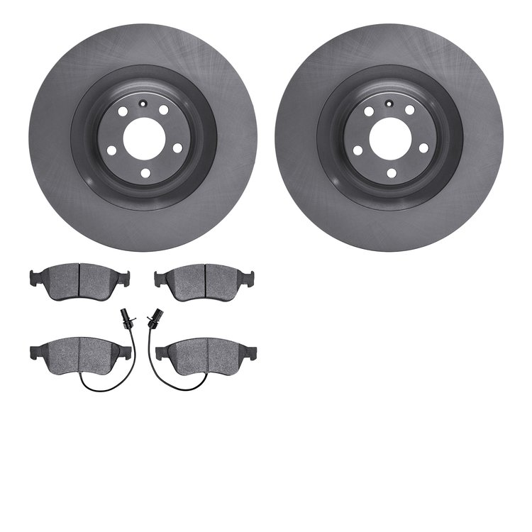 6602-73120 Brake Rotors w/5000 Euro Ceramic Brake Pads, 2005-2010 Audi/Volkswagen, Position: Front