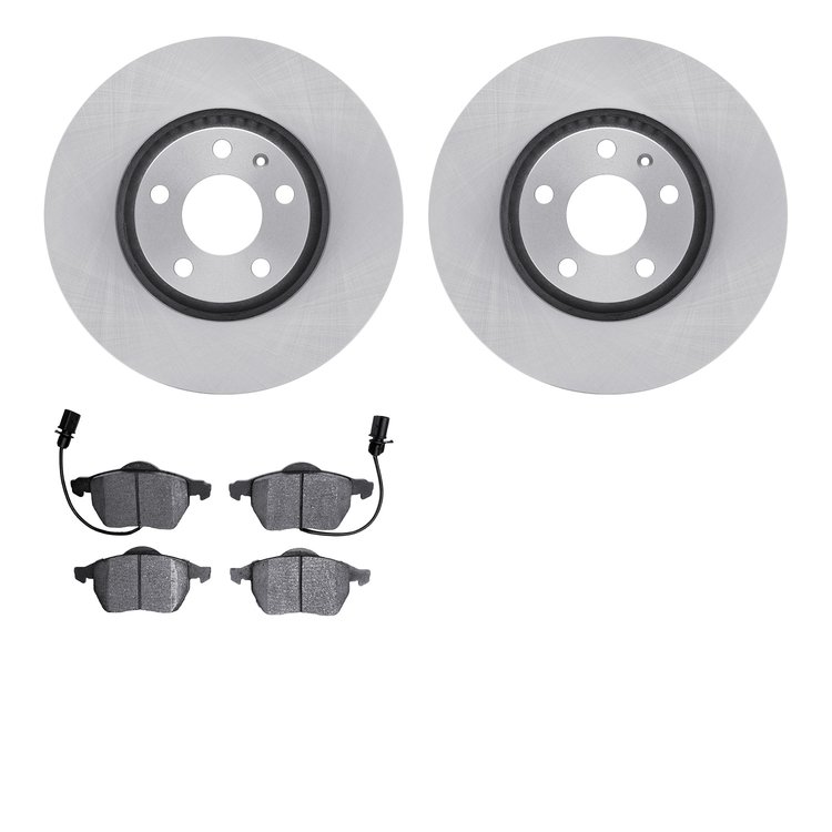 6602-73164 Brake Rotors w/5000 Euro Ceramic Brake Pads, 1999-2006 Audi/Volkswagen, Position: Front