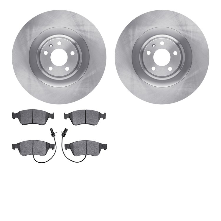 6602-73185 Brake Rotors w/5000 Euro Ceramic Brake Pads, 2007-2011 Audi/Volkswagen, Position: Front