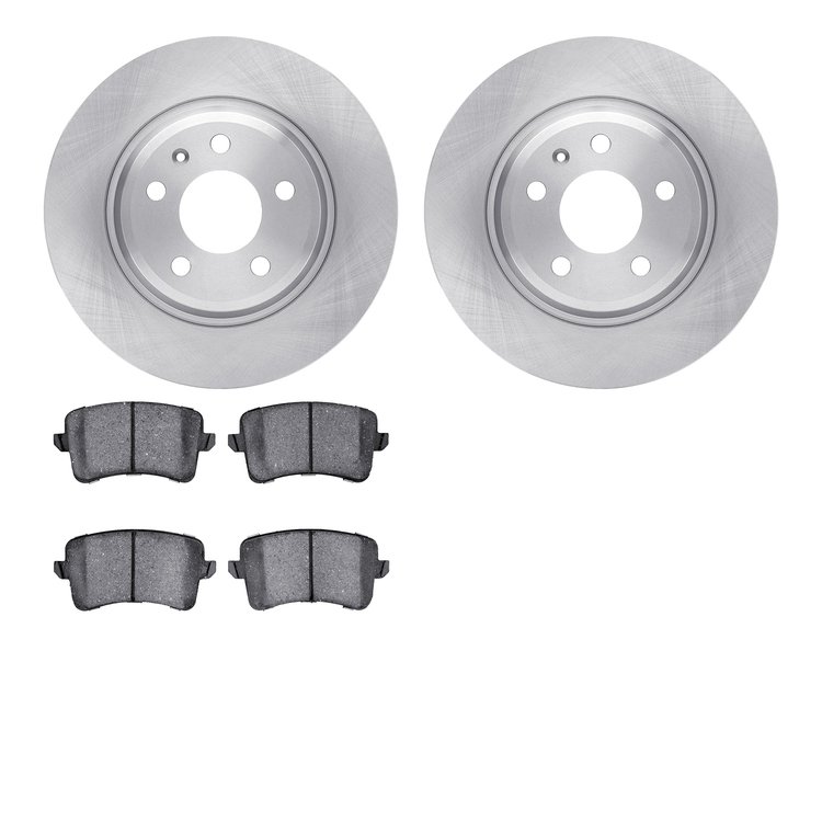 6602-73214 Brake Rotors w/5000 Euro Ceramic Brake Pads, 2008-2017 Audi/Volkswagen, Position: Rear