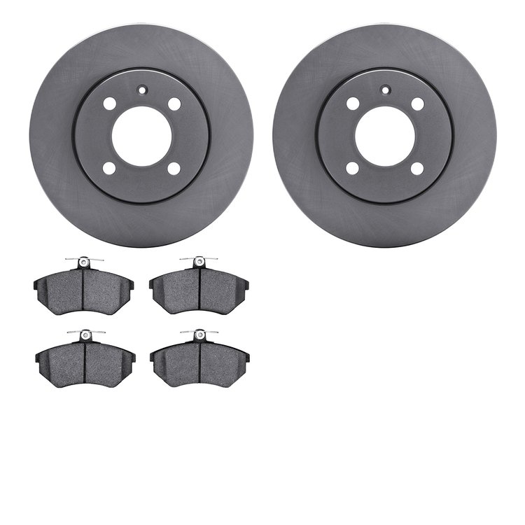 6602-74061 Brake Rotors w/5000 Euro Ceramic Brake Pads, 1984-1984 Audi/Volkswagen, Position: Front
