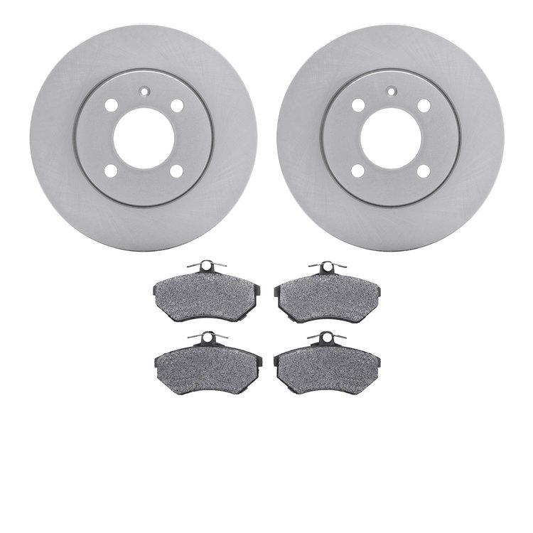 6602-74062 Brake Rotors w/5000 Euro Ceramic Brake Pads, 1996-1997 Audi/Volkswagen, Position: Front